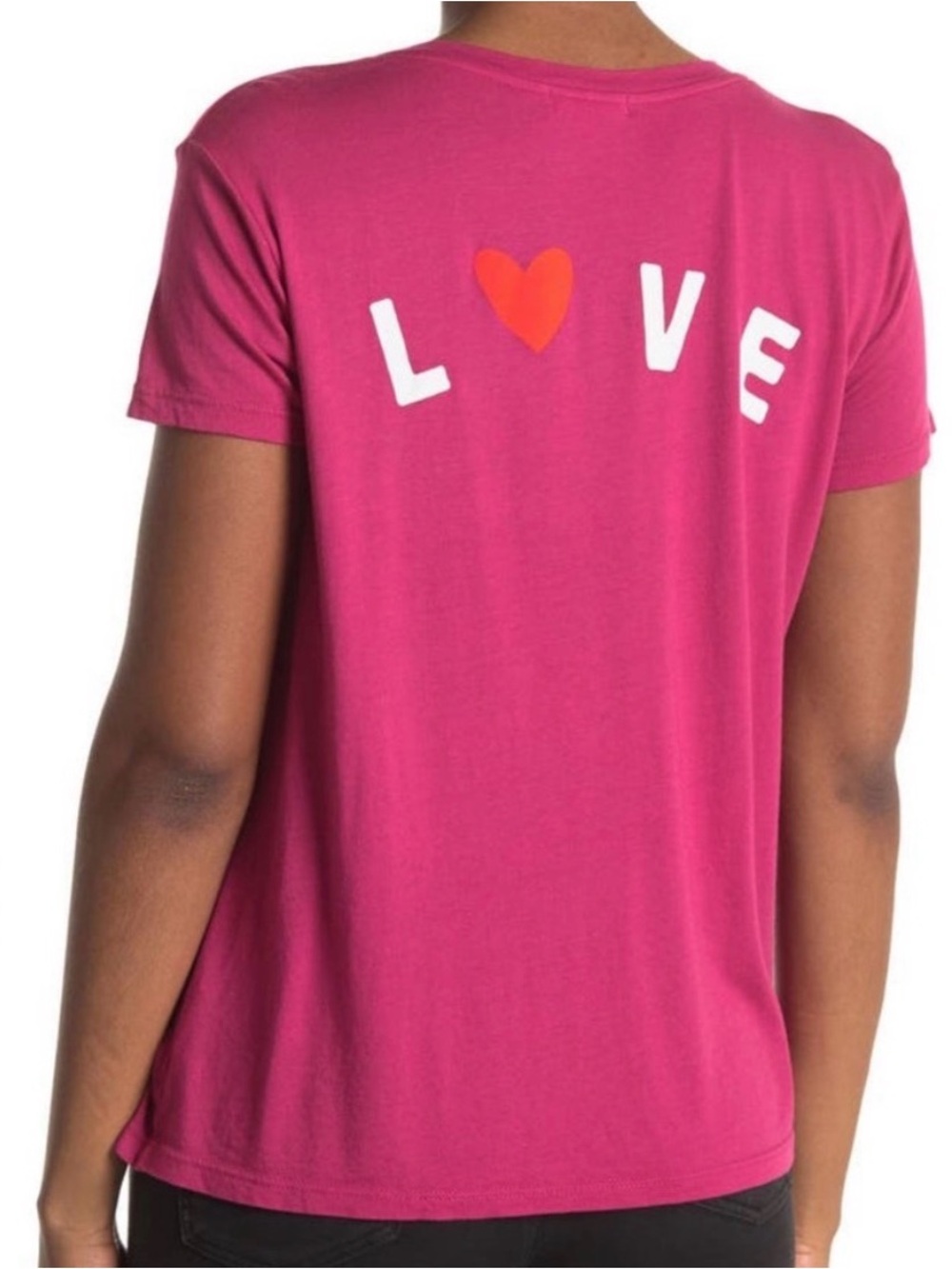 Sundry LOVE Graphic Pink Tee with Heart